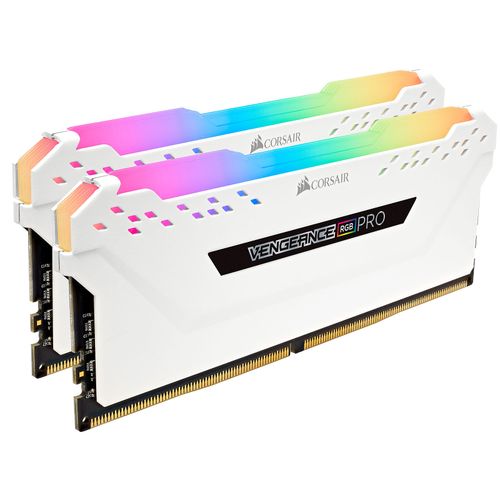 Corsair Mémoire RAM Vengeance RGB PRO Series 16 Go (2x 8 Go) DDR4 2666 MHz CL16 - Blanc