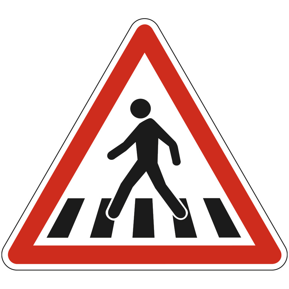 Panneau Danger Passage pour piétons A13b Signalisation Triangulaire ECOLIGN Panneau Sécurité Routière